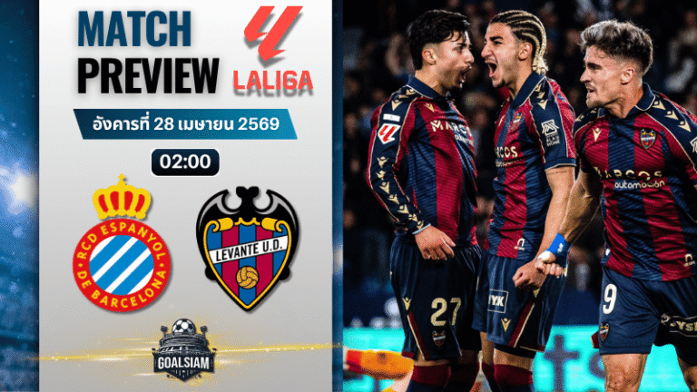 วิเคราะห์บอล เอสปันญ่อล พบ เลบันเต้ | ลาลีกา สเปน พร้อมอัปเดตผลบอลสด