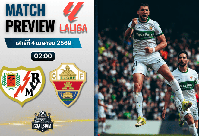 วิเคราะห์บอล ราโย บาเยกาโน่ พบ เอลเช่ | ลาลีกา สเปน พร้อมอัปเดตผลบอลสด