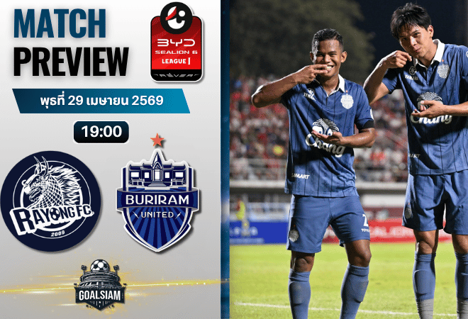 วิเคราะห์บอล ระยอง เอฟซี พบ บุรีรัมย์ ยูไนเต็ด | BYD SEALION 6 ลีกหนึ่ง พร้อมอัปเดตผลบอลสด