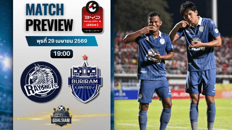 วิเคราะห์บอล ระยอง เอฟซี พบ บุรีรัมย์ ยูไนเต็ด | BYD SEALION 6 ลีกหนึ่ง พร้อมอัปเดตผลบอลสด