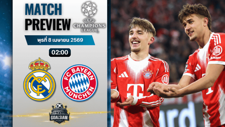 วิเคราะห์บอล เรอัล มาดริด พบ บาเยิร์น มิวนิค | ยูฟ่า แชมเปี้ยนส์ ลีก พร้อมอัปเดตผลบอลสด