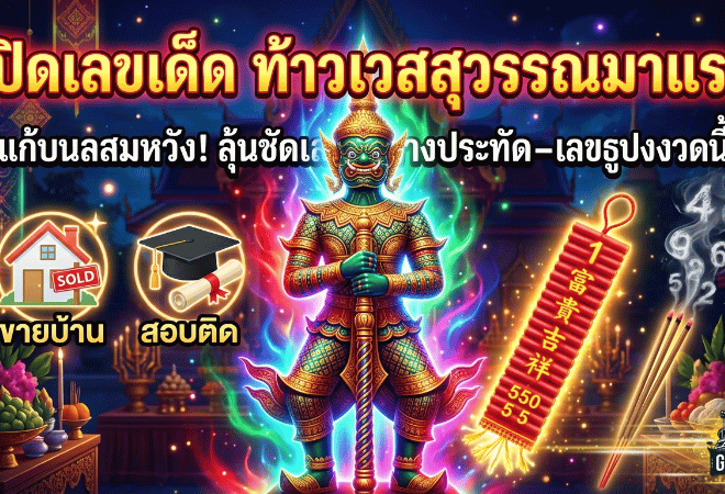 GOALSIAM เปิดเลขเด็ดท้าวเวสสุวรรณมาแรง แก้บนสมหวังทั้งขายบ้านทั้งสอบติด ลุ้นชัดเลขหางประทัด-เลขธูปเสี่ยงทายงวดนี้