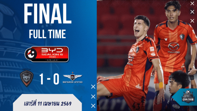 ผลบอลสด : นครราชสีมาฯ เชือดแบงค็อก 1-0 สะเทือนหัวตาราง! เกมนี้บอกเลยว่าของจริงไม่ได้มีไว้คุย