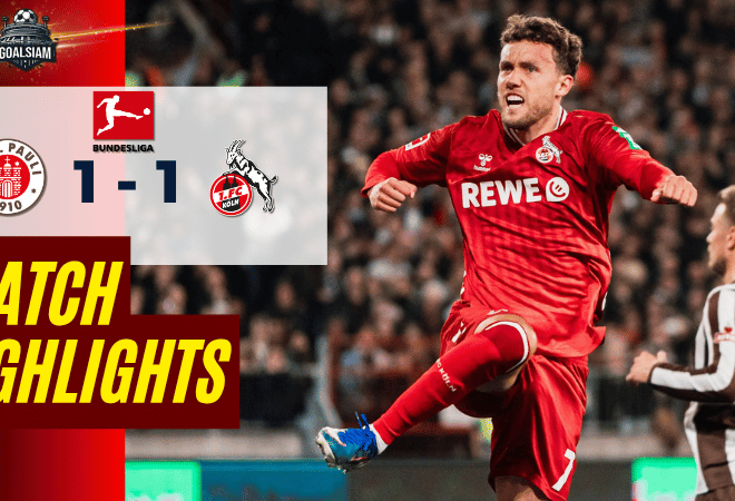 ไฮไลท์บอลวันนี้ บุนเดสลีกา ซังต์ เพาลี พบ โคโลญจน์ 17/4/69