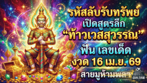 รหัสลับรับทรัพย์ GOALSIAM! เปิดสูตรลึก “ท้าวเวสสุวรรณ” ฟัน เลขเด็ด งวด 16 เม.ย. 69 สายมูห้ามพลาด