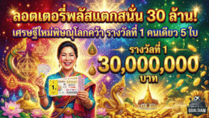 ลอตเตอรี่พลัสแตกสนั่น 30 ล้าน GOALSIAM เปิดข่าวดังหลังสงกรานต์ เศรษฐีใหม่พิษณุโลกคว้า เลขเด็ด รางวัลที่ 1 คนเดียว 5 ใบ