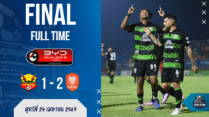 ผลบอลสดไทยลีกเดือด! สุโขทัยนำก่อนแต่ยืนไม่สุด ราชบุรีบุกแซง 2-1 เอ็นจีว่าเหมาสองแบบไม่เกรงใจเจ้าถิ่น
