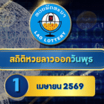 สถิติหวยลาวออกวันพุธ หวยลาว1/4/69 หวยลาวย้อนหลัง หวยลาววันนี้ 1 เมษายน 2569