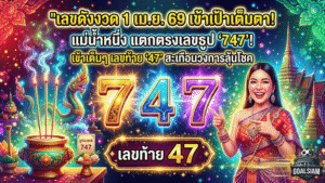 GOALSIAM เปิดเลขดังงวด 1 เม.ย. 69 แม่น้ำหนึ่งเข้าเป้าเต็มตา เลขธูป 747 แตกตรงเลขท้าย 47 สะเทือนวงการลุ้นโชคทั้งงวด