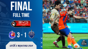 ผลบอลสดไทยลีกเดือดสนั่นคลองเตย การท่าเรือกดบุรีรัมย์ 3-1 บ้านผลบอลเกมนี้มีแซ่บ แชมป์โดนต่อยหน้าแทบตั้งแต่ต้นเกม