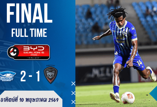 ผลบอลสดไทยลีกสุดแสบ ชลบุรีแซงทดเจ็บ 2-1 นครราชสีมา บ้านผลบอลเกมนี้มีคนใจพังท้ายเกม