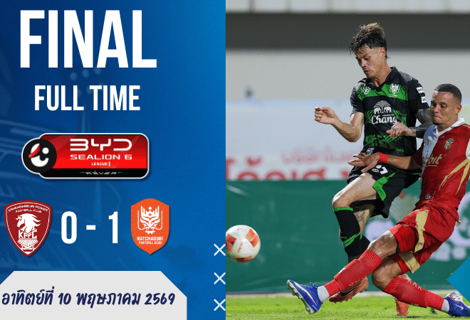 ผลบอลสดไทยลีก พลังกาญจน์ต้านทั้งเกมก่อนโดนราชบุรีเชือด 0-1 นาทีบาป บ้านผลบอลเกมนี้เดือดจนหัวใจจะวาย