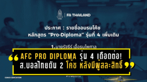 AFC Pro Diploma รุ่น 4 เดือดต่อ! ส.บอลไทยดัน 2 โค้ชขึ้นแทน หลังมีผู้สละสิทธิ์ชำระค่าอบรม