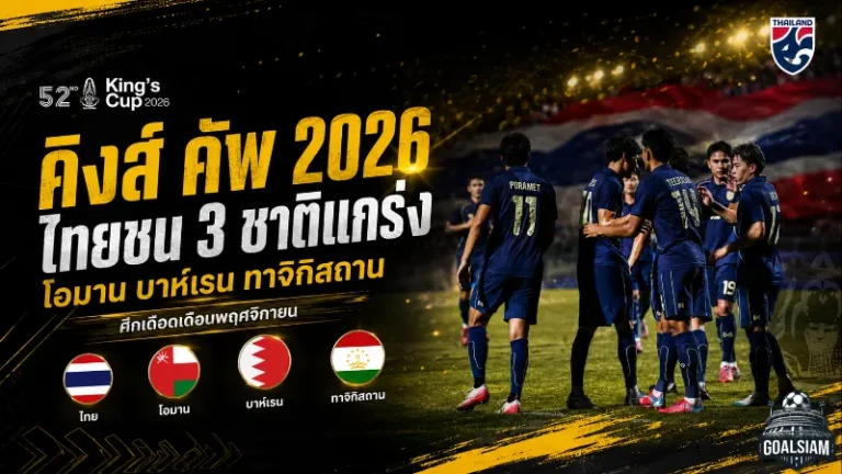 คิงส์ คัพ 2026 เดือดแน่ ไทยชนของแข็ง โอมาน บาห์เรน ทาจิกิสถาน ตอบรับร่วมบู๊