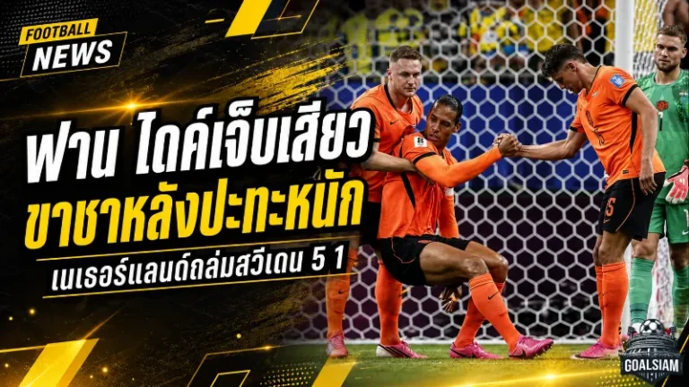 ฟาน ไดค์เสียวทั้งฮอลแลนด์ เจ็บจนขาชาหลังพาเนเธอร์แลนด์ถล่มสวีเดน 5-1