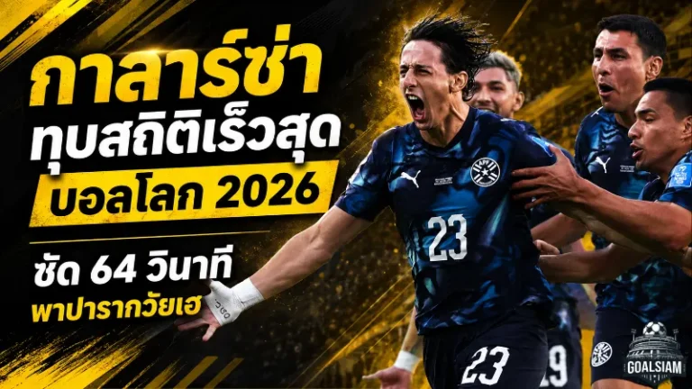 กาลาร์ซ่าจารึกบอลโลก 2026 ซัดสายฟ้า 64 วินาที พาปารากวัยทุบสถิติเร็วสุดทัวร์นาเมนต์