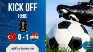 ผลบอลสด FIFA World Cup ตุรกี พบ ปารากวัย 20 มิ.ย. 69