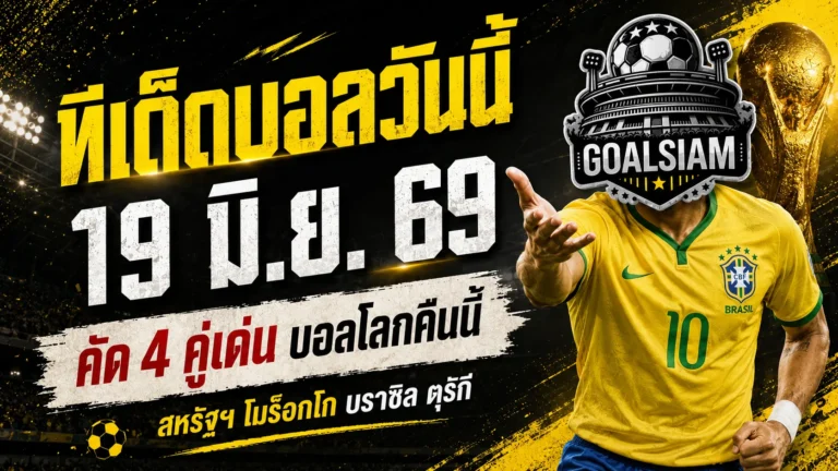 ทีเด็ดบอลวันนี้ 19 มิถุนายน 2569 เจาะ 4 คู่เดือด บอลโลกคืนนี้ ใครน่าเชียร์ก่อนเกมต้องอ่าน