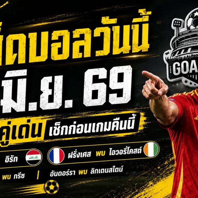 ทีเด็ดบอลวันนี้ 4 มิถุนายน 2569 จับตา 4 คู่เด่น คืนนี้อย่าเลื่อนผ่าน GOALSIAM ชี้มุมบอลเต็งแบบมีเหตุผล