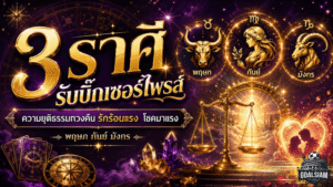 3 ราศีดวงวันนี้แรงจัด กรกฎาคม 2569 รับบิ๊กเซอร์ไพรส์ ความยุติธรรมคืนบัลลังก์ รักแซ่บ เงินไหล โชคมาแบบไม่ทันตั้งตัว