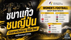 ชบาแก้วเจอกรุ๊ปเดือด เอเชียนเกมส์ 2026 ดวลญี่ปุ่นแชมป์เอเชีย พร้อมชนเวียดนามและไชนีส ไทเป