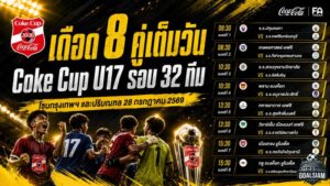 เดือด 8 คู่เต็มวัน! Coke Cup U17 รอบ 32 ทีม โซนกรุงเทพฯ เปิดศึก 28 กรกฎาคมนี้