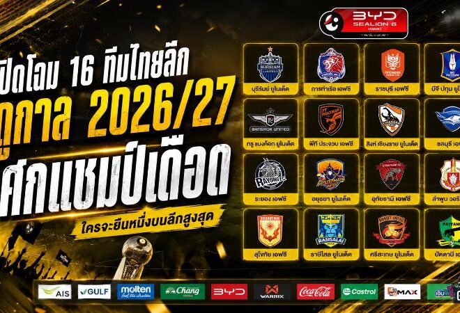 เปิดโฉม 16 ทีมไทยลีก 2026/27 ศึกแชมป์เดือดตั้งแต่นัดแรก ใครจะยืนหนึ่งบนลีกสูงสุด