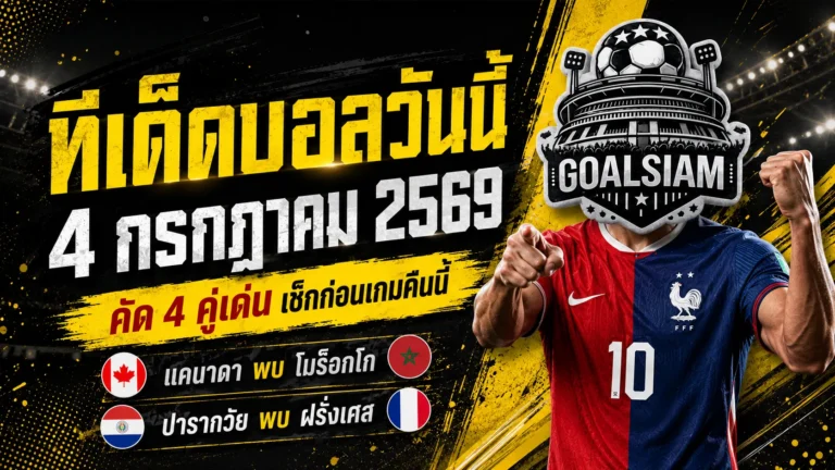 ทีเด็ดบอลวันนี้ 4 กรกฎาคม 2569 ต้องอ่านก่อนเกม GOALSIAM ชี้ 4 มุมเด็ดบอลโลก รอบ 16 ทีม