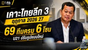สภากรรมการเคาะไทยลีก 3 ซีซั่น 2026/27 ครบ 69 สโมสร แบ่ง 6 โซน พร้อมปรับโฉมลีก U21 เดือดกว่าเดิม