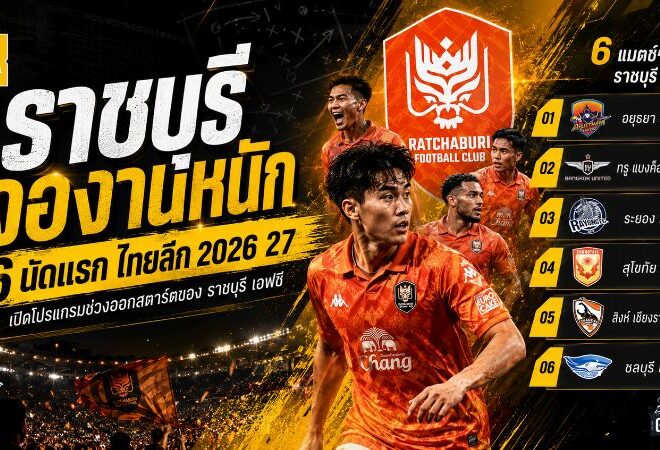 เปิดหัวเดือดทันที ราชบุรี เอฟซี เจอของแข็ง 6 นัดแรก ไทยลีก 2026/27