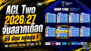 ACL Two 2026/27 เดือดตั้งแต่จับสลาก! บีจี ปทุม อยู่กลุ่ม F ชนแอดิเลด-ไลออน ซิตี้-ไท โป