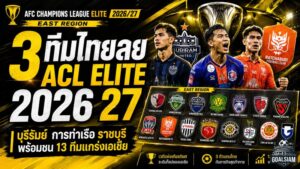 สามทีมไทยลุยถ้วยใหญ่เอเชีย! บุรีรัมย์-การท่าเรือ-ราชบุรี พร้อมชน 13 ทีมแกร่ง ACL Elite 2026/27