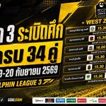 ไทยลีก 3 ระเบิดศึก! เช็กครบ 34 คู่ BYD DOLPHIN LEAGUE 3 นัดเปิดสนาม 19-20 กันยายน 2569