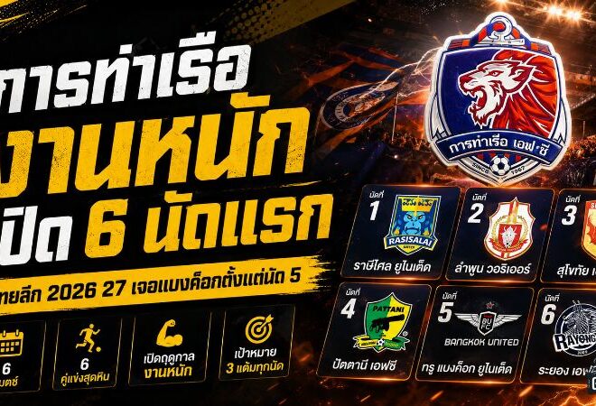 การท่าเรือเจอบททดสอบเดือด เปิดโปรแกรม 6 นัดแรกไทยลีก 2026/27 เยือนหนักชนแบงค็อก