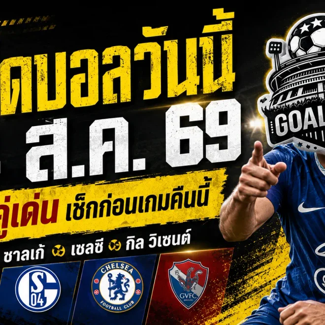 ทีเด็ดบอลวันนี้ 24 ส.ค. 69 รีบเช็กก่อนเกม! GOALSIAM คัด 4 คู่เด่น โรม่า-เชลซีมาแรง อย่าพลาดก่อนบอลเตะ