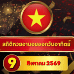 เปิดสถิติแรงวันอาทิตย์! สถิติหวยฮานอยวันนี้ 9 สิงหาคม 2569 ส่องเลขเด่น หวยฮานอยย้อนหลัง 30 วัน ครบ 4 รอบกับ GOALSIAM