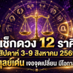 ดวงวันนี้เปิดแรง 12 ราศี สัปดาห์ 3-9 สิงหาคม 2569 ราศีตุลย์เจอจุดเปลี่ยน โอกาสก้าวหน้ามาเต็ม
