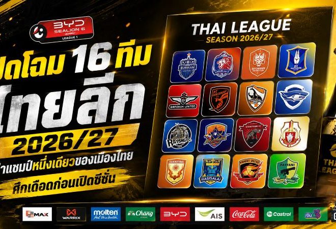 เปิดโฉม 16 ทีมไทยลีก 2026/27 ศึกเดือดก่อนเปิดซีซั่น ล่าแชมป์หนึ่งเดียวของเมืองไทย