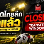 ตลาดไทยลีกปิดฉากเดือด! รอบขึ้นทะเบียนแรก BYD SEALION 6 LEAGUE 1 ฤดูกาล 2026/27 ปิดอย่างเป็นทางการ