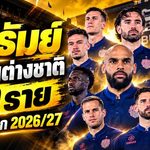 บุรีรัมย์จัดเต็มต่างชาติ 10 ราย ลุยไทยลีก 2026/27 ขุมกำลังแน่นทุกแดนพร้อมไล่ล่าความสำเร็จ