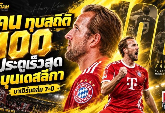 เคนทุบสถิติ 49 ปี ยิง 100 ลูกเร็วสุดบุนเดสลีกา บาเยิร์นถล่ม 7-0