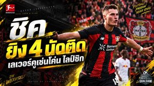 พาทริค ชิค ฮอตไม่หยุด ซัด 4 นัดติด พาเลเวอร์คูเซ่นดับไลป์ซิก 2-0 ขยับแรงบนบุนเดสลีกา