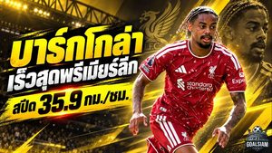 บาร์กโกล่า ระเบิดสปีด 35.9 กม./ชม. ผงาดเร็วสุดพรีเมียร์ลีก เอ็มเบอโม่ไล่จี้ติด