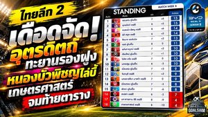 ไทยลีก 2 เดือดจัด! อุตรดิตถ์อัดนครปฐมทะยานรองฝูง หนองบัวพิชญไล่บี้หัวตาราง เกษตรศาสตร์จมบ๊วย