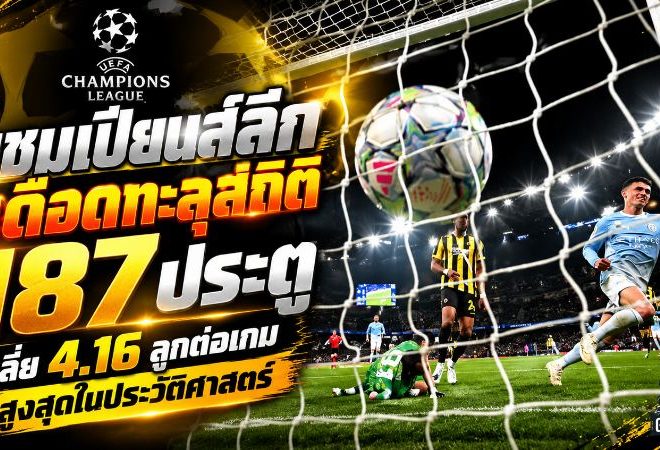 แชมเปียนส์ลีกเดือดทะลุสถิติ! ยิงสนั่น 187 ประตู เฉลี่ย 4.16 ลูกต่อเกม สูงสุดในประวัติศาสตร์ ยุคใหม่มันขึ้นหรือเกมรับพังกันแน่?