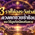 ดวงวันนี้ 3 ราศีต้องระวัง ดวงตกเจอเรื่องซ้อน งาน เงิน สุขภาพสะดุด พร้อมวิธีมูแก้เคล็ดเสริมดวง