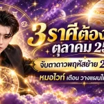 ดวงวันนี้ 3 ราศีต้องระวัง ตุลาคม 2569 หมอไวท์เตือนรับดาวพฤหัสย้ายใหญ่ 20 ต.ค. วางแผนให้ดีอย่าประมาท
